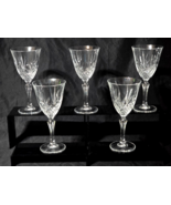 CRISTAL DE FLANDRE Cut Crystal SALZBURG 7.375&quot; Water Wine Goblet - Set Of 5 - $42.98