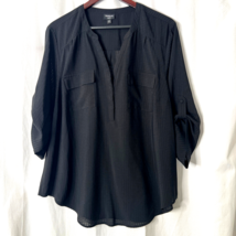 Torrid Womens Harper Black Casual Career Shirt Top Blouse Sz 2 Plus Size - £12.60 GBP