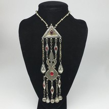 91.3g, 21&quot; Turkmen Necklace Pendant Long Necktie Old Vintage Gold-Gilded,TN371 - £63.03 GBP