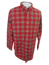 Chaps Ralph Lauren vintage 90s Men shirt long sleeve pit to pit 27" XL red plaid - $29.69