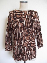 Talbots Pure Extra Fine Merino Wool Sweater M Animal Leopard Print Long ... - £15.97 GBP