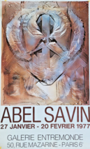 Abel Savin - Poster Original Exhibition - Gallery Entremonde - Rare - 1977 - £97.77 GBP