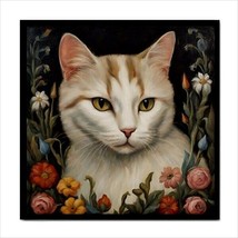 Cat Face Ceramic Tile Floral Feline Backsplash Border Wall Art 4 Inches - £12.16 GBP