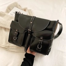 Retro Multiple Pockets Bag PU Leather Crossbody Bags for Women 2023 Hit Trend Wo - £155.92 GBP