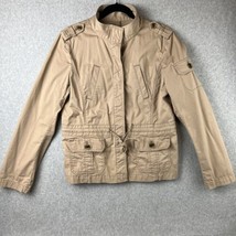 Ann Taylor Loft Military Field Jacket Womens M Khaki Cargo Gorpcore - $33.99