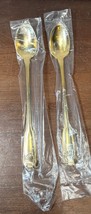 NOS Estia G.P. Korea Gold Electroplate Golden Shell Flatware 2 iced teaspoons - £16.07 GBP