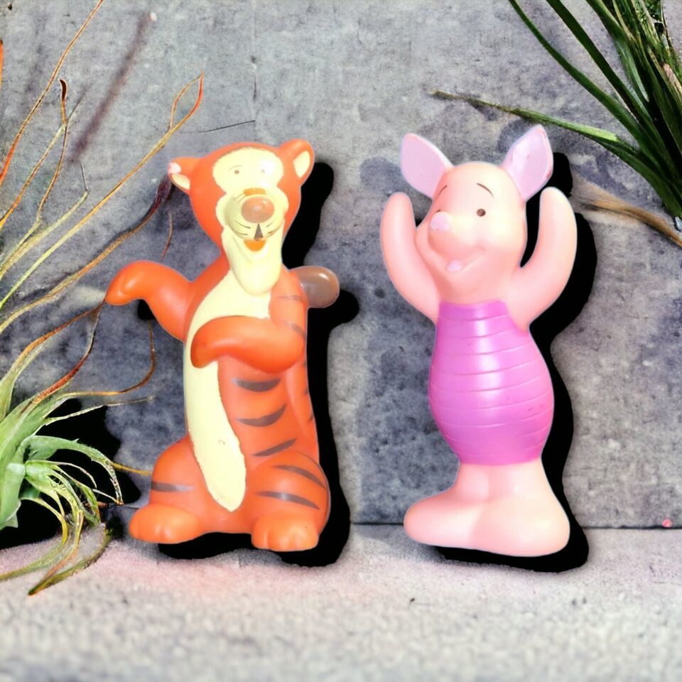 Vintage Disney Winnie the Pooh&#39;s Pal  Tigger/Piglet Vinyl Toy Figures4½i... - $12.10