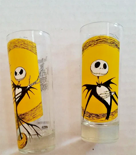 NIGHTMARE BEFORE CHRISTMAS Shot Glass Set Jack &amp; Sally Shooter New In Box - $31.67