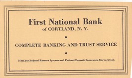 CORTLAND NEW YORK~FIRST NATIONAL BANK-YMCA PHYSICAL DEPARTMENT 1940-41 S... - $11.05