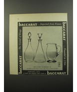 1953 Baccarat Decanters and Pitcher Advertisement - £14.55 GBP