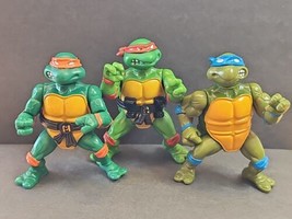 Teenage Mutant Ninja Turtles TMNT VTG 1988 Leonardo, Donatello &amp; Michaelangelo  - £29.93 GBP