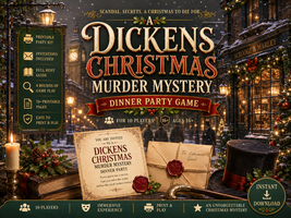 Christmas Murder dinner Mystery party.  Instant Download. Mystery Party ... - $16.95