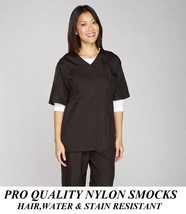 NYLON Black SMOCK SHIRT TOP GROOMER BARBER STYLIST Hair,Water&amp;Stain Resi... - £27.52 GBP