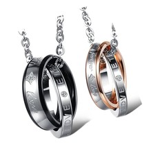 OIDEA 2pcs Stainless Steel Cubic Zirconia His Queen Her King - £40.21 GBP