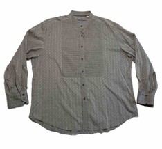 Robert Graham Tuxedo Pleat Dress Shirt Banded Collar Gray Classic Fit 3X... - $38.70
