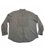 Robert Graham Tuxedo Pleat Dress Shirt Banded Collar Gray Classic Fit 3X... - £30.43 GBP