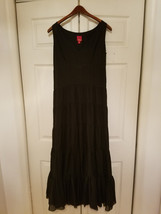 G.I.L.I. Womens Size 2 Summer Lined Tiered Ruffle Maxi Long Black Dress - £31.10 GBP