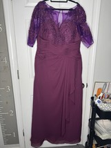 FASHION DRESS NWT Mother Of The Bride/Groom Dress Aubergine Purple Sheer... - $75.00