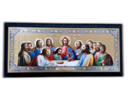 13&quot; The Last Supper Russian Slavonic Art Religious Christian Gilded Wooden Icon - £11.93 GBP