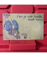 I Am In Safe Hands Postcard With Ben Franklin One Cent Antique Stamped 1907 - $12.27 CAD