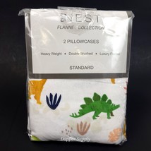 Cozy Nest Flannel Heavy Weight 20x30" Pillowcases Set of 2 Dinosaurs New - $16.99