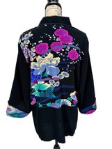 Moonlight Y &amp; S Art To Wear Asian Floral Jacket With Chopstick Buttons S... - $59.40