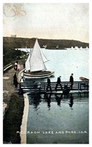 Sailboat on Mooraoh Lake and Park Isle of Man Boat Postcard  - £5.93 GBP