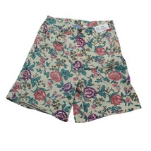 EXP Jeans Shorts Womens M Ivory Floral High Waist 5 Pocket Design Casual... - $19.68