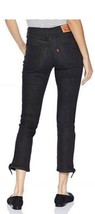 $59.50 Levi Classic Mid Rise Black Skinny Knot Hem Ankle Denim Jean 8 10... - £21.61 GBP