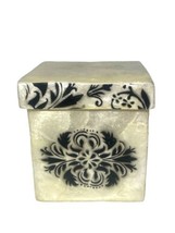 Mother Of Pearl Shell Lidded Trinket Box Candy Or Jewelry Box Painted Handmade - £23.72 GBP