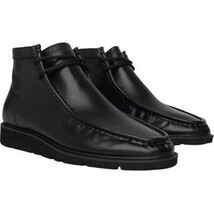 Men's TAYNO Wallabee Chukka Boots Smooth Leather Light Weight Mojave L Black image 7