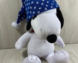 Kohl&#39;s Cares for Kids Peanuts Snoopy plush Woodstock blue paw print paja... - £12.25 GBP