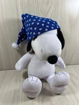 Kohl&#39;s Cares for Kids Peanuts Snoopy plush Woodstock blue paw print pajama hat - £12.26 GBP