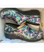 Dansko LT Pro Clogs Lightweight Rocker Bottom Watercolor Tooled Womens 1... - €76,44 EUR