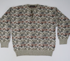 Vintage Brandini Sweater Mens Sz XL Geometric 1990s Dad Grandpa 90s Italy - $28.45