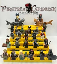 26pcs Pirates of the Caribbean Blackbeard Davy Jones Salazar Sharks Minifigures  - £37.23 GBP