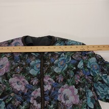 Women's Multicolor Front Button Floral Quilted Puffer Jacket Measured Chest 38" image 4