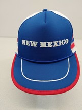 New Mexico Men&#39;s Trucker Hat Blue Red Mesh Back Snapback Cap - £11.82 GBP