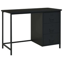 Industrial Desk with Drawers Black 105x52x75 cm Steel - £71.72 GBP