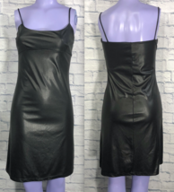 Vintage Forever 21 Little Black Party Shiny Poly Medium Dress Strap Made USA - £17.06 GBP