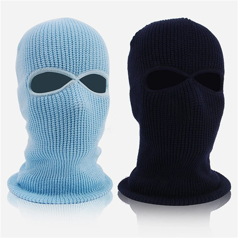 Sporting Winter Full Face Cover Mask 2 Hole Balaclava Knit Hat A A CS Winter Ski - £23.89 GBP