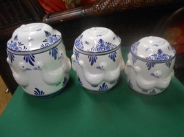 Great Collectible DELFT Blue Holland Duck design Set of 3 CANISTER SET - $45.13