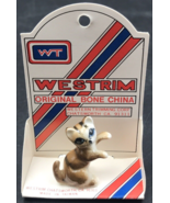 1980s Westrim White Happy Brown Cat Original Bone China Figurine New NOS... - £7.46 GBP
