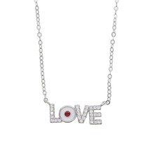 silver rose gold 925 sterling silver love letter necklace white enamel  love let - £20.51 GBP