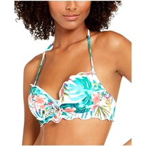 SUNDAZED 36/C Bikini top Hot Tropics Ava Halter Ruffle Colorful Swimwear - £13.97 GBP