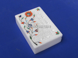 6&quot;x4&quot;x2&#39;&#39; Marble Cabinet Jewelry Box Hakik Grill Marquetry Festival Special Gift - £102.51 GBP