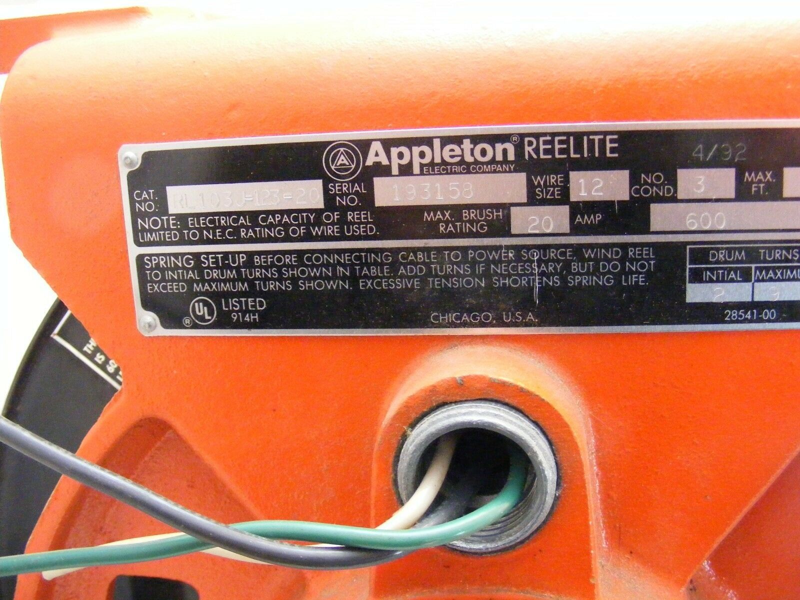 Appleton Reelite Industrial Retractable and 50 similar items