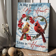 Cardinal Bird A Big Poeve Of My Heart Lives In Heaven Poster Decor 1 - £12.78 GBP