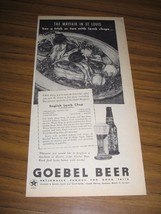 1945 Print Ad Goebel Beer English Lamb Chop Recipe - $9.25