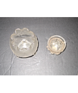 Vintage Fenton Satin Glass Rose Bowl and Vintage  Clear Glass Toothpick ... - $34.65